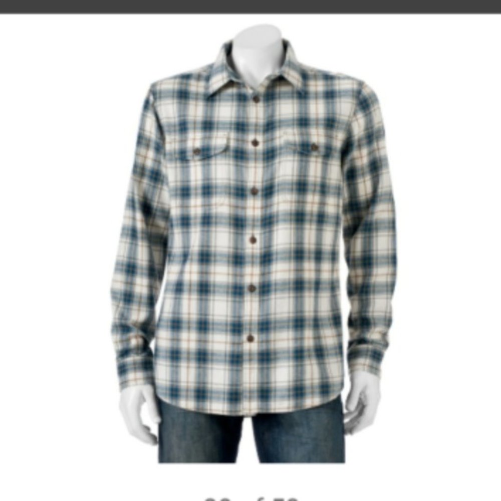 NWT Big Tall SONOMA Flannel Button-Down Shirt 4XB